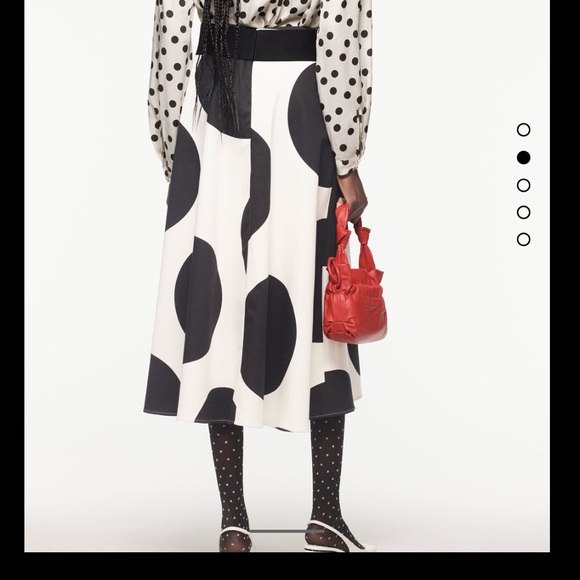 Zara polka Dot Midi NWT sz Lg Blk&white - Picture 2 of 6
